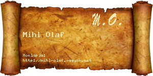 Mihl Olaf névjegykártya